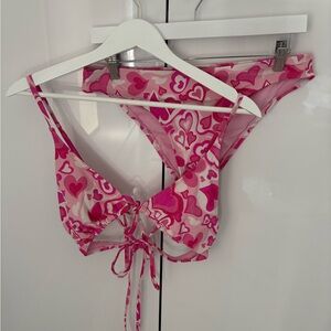 Women's Pink Heart Print Bikini Set